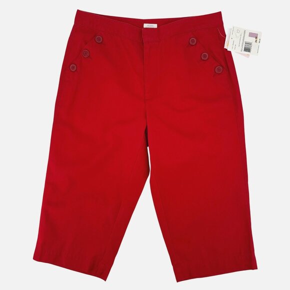 Liz Claiborne Pants - NWT Liz Claiborne Womens Audra Red Wide Leg Cropped Pants Size 12